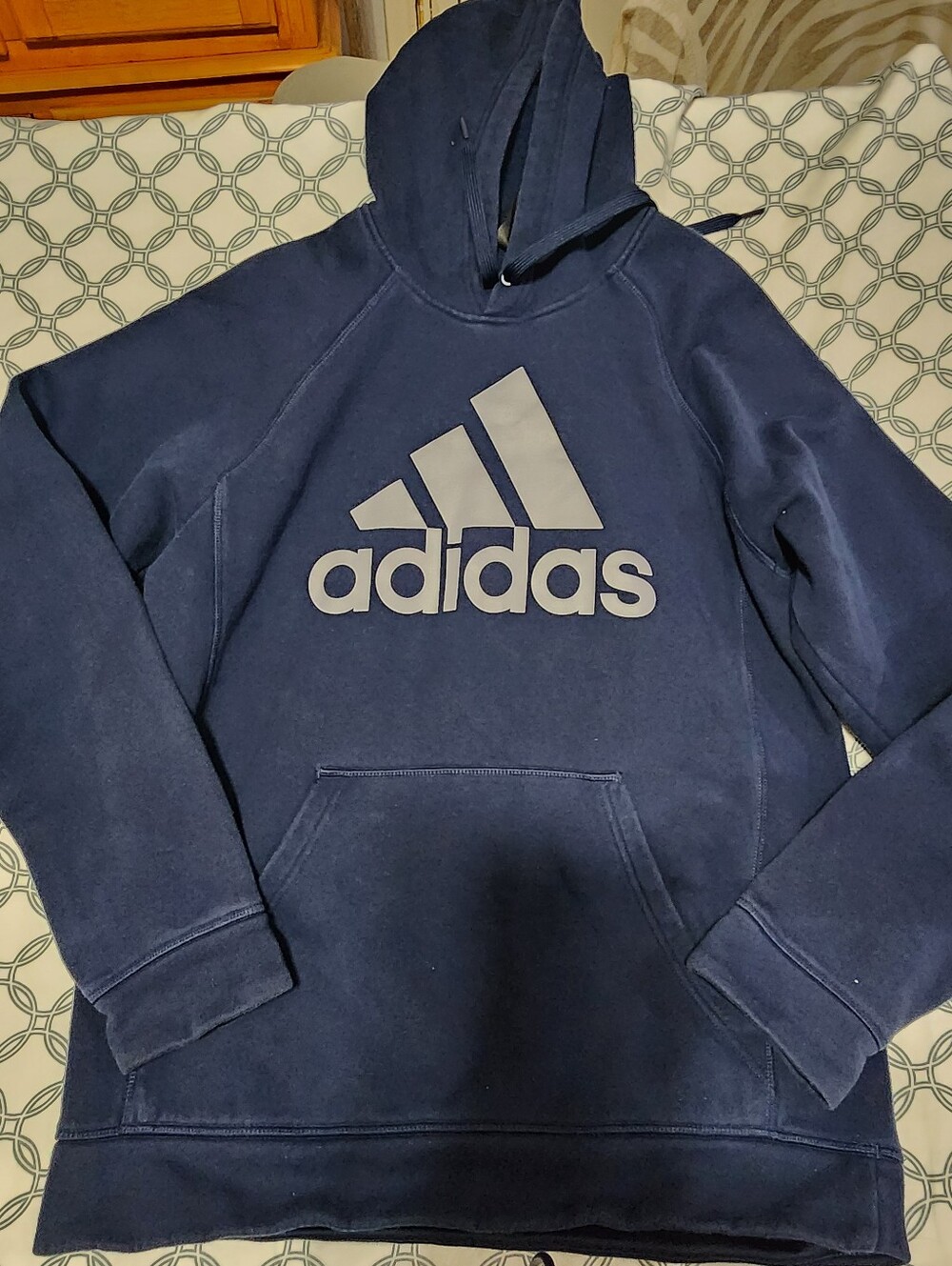 adidas Ladies Navy Blue Logo Pullover Hoodie
